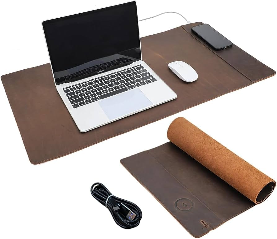 Wireless charging desk mat
