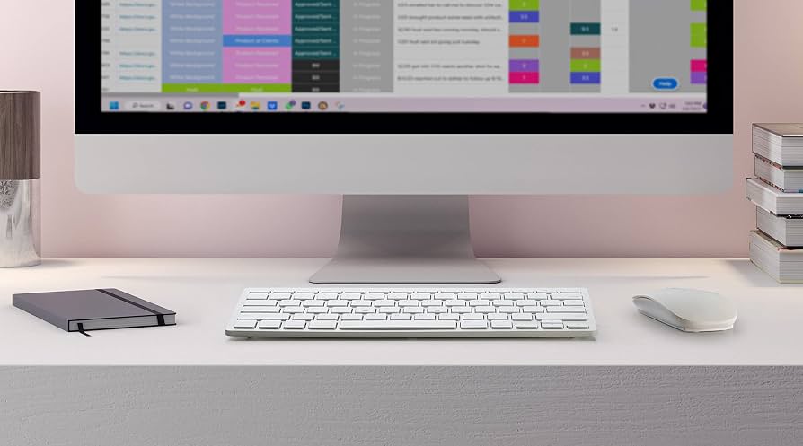 Minimalist white wireless keyboard and mouse combo